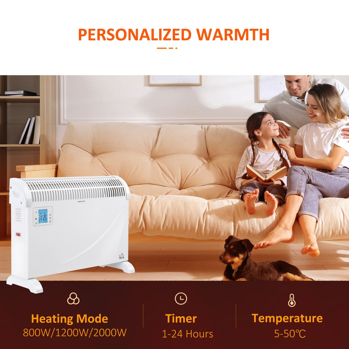 easycomfort easycomfort stufa elettrica termoventilatore da parete e da appoggio temperatura regolabile e timer 58 5x20x43cm bianco