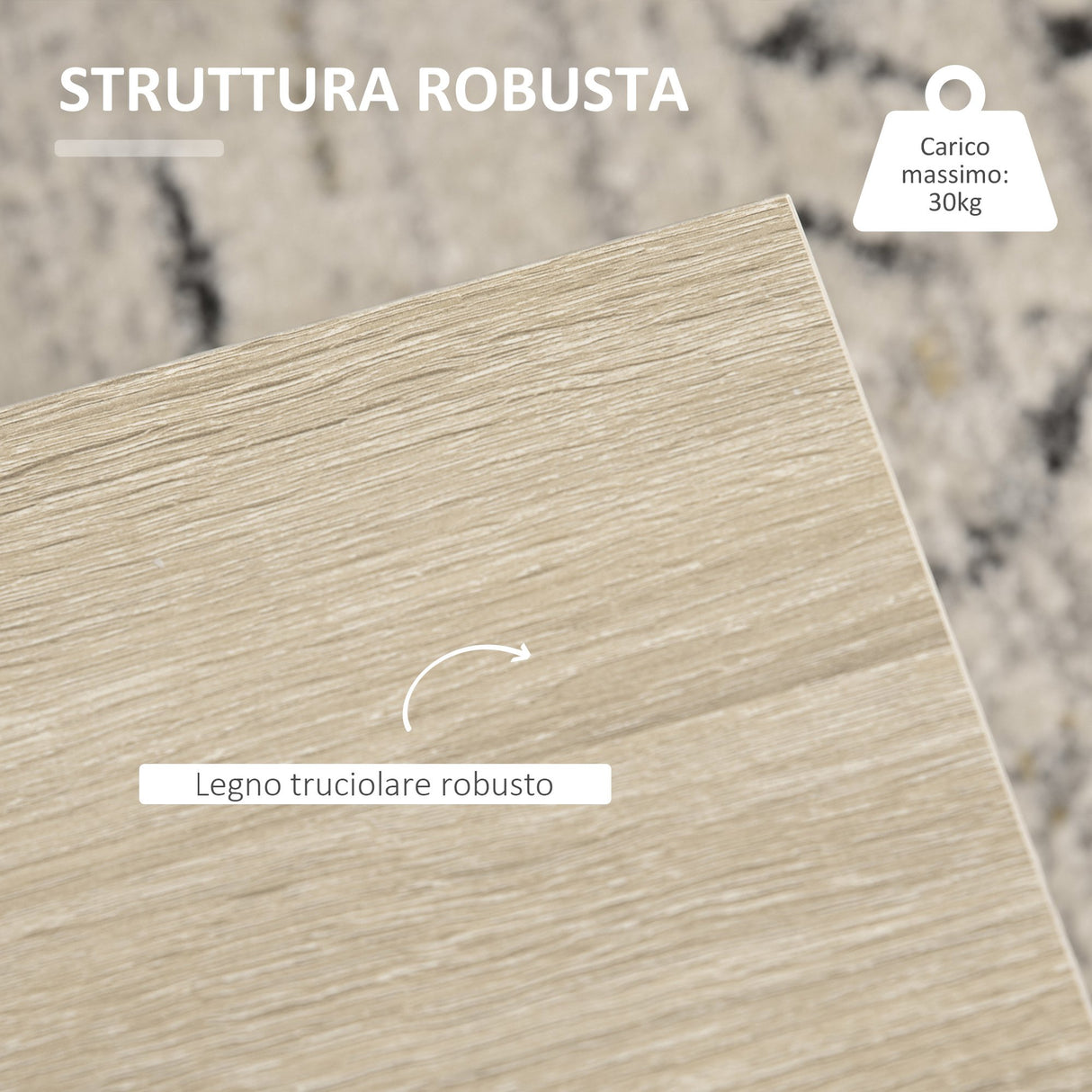 easycomfort easycomfort tavolino da caffe in legno con 2 cassetti 2 mensole e ruote con freno 70x70x35cm legno