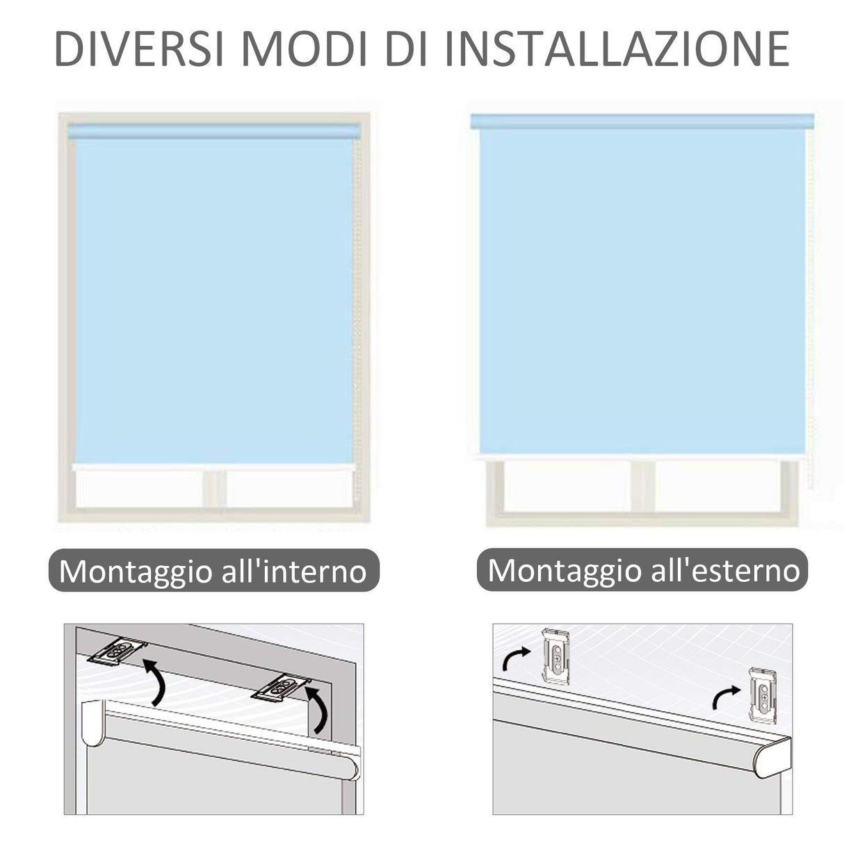 easycomfort easycomfort tenda avvolgibile parasole con manovella installazione a muro o soffitto 120x200cm grigio