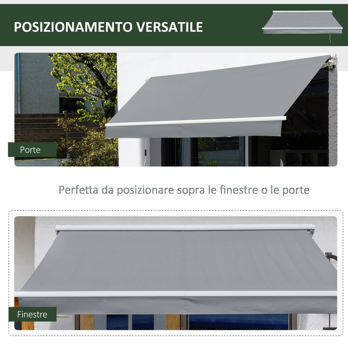 easycomfort easycomfort tenda da sole a bracci avvolgibile per esterno 250x200cm grigio ean 8055776915791