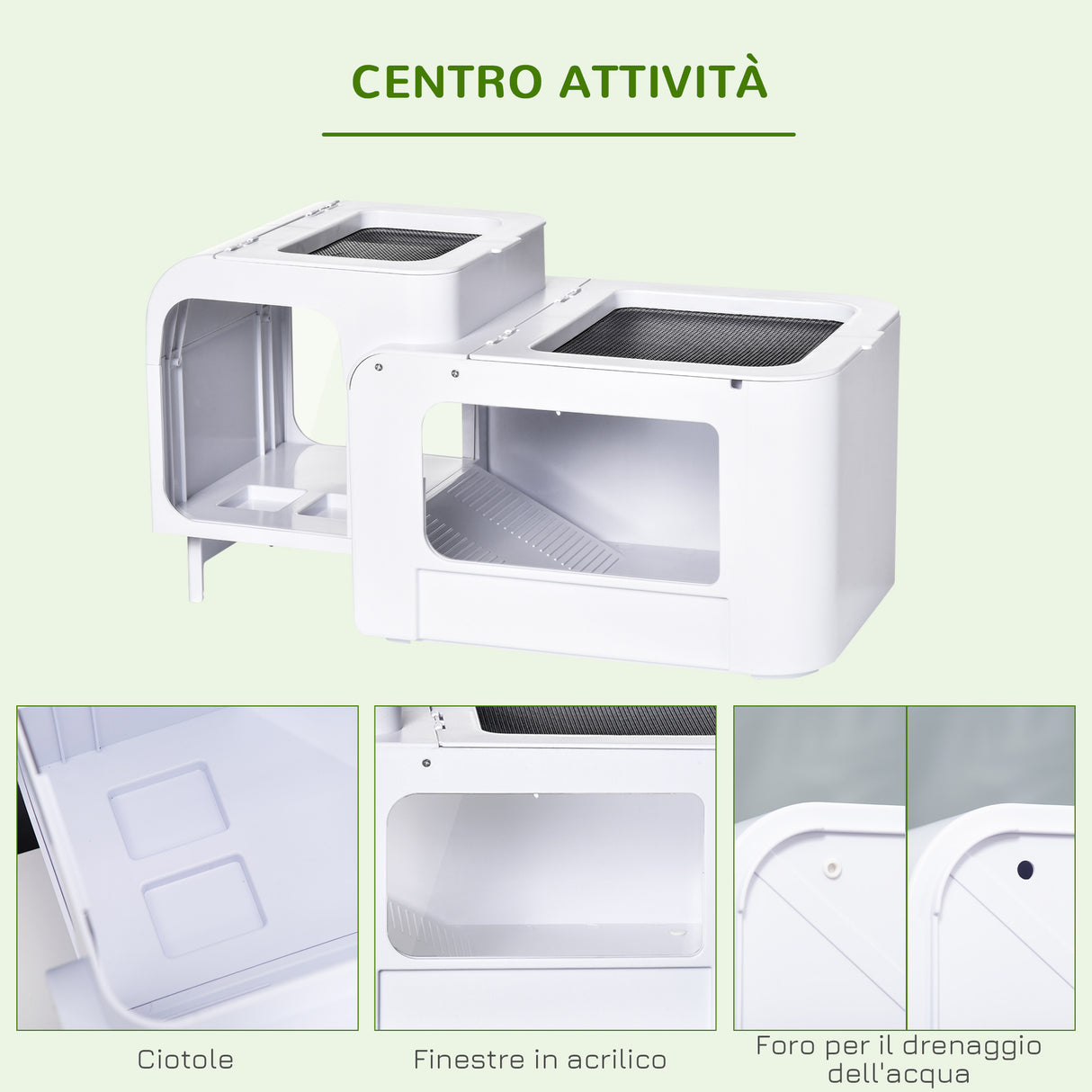 easycomfort easycomfort terrario per tartarughe dacqua con 2 piattaforme apribili tartarughiera vasca per tartarughe bianco