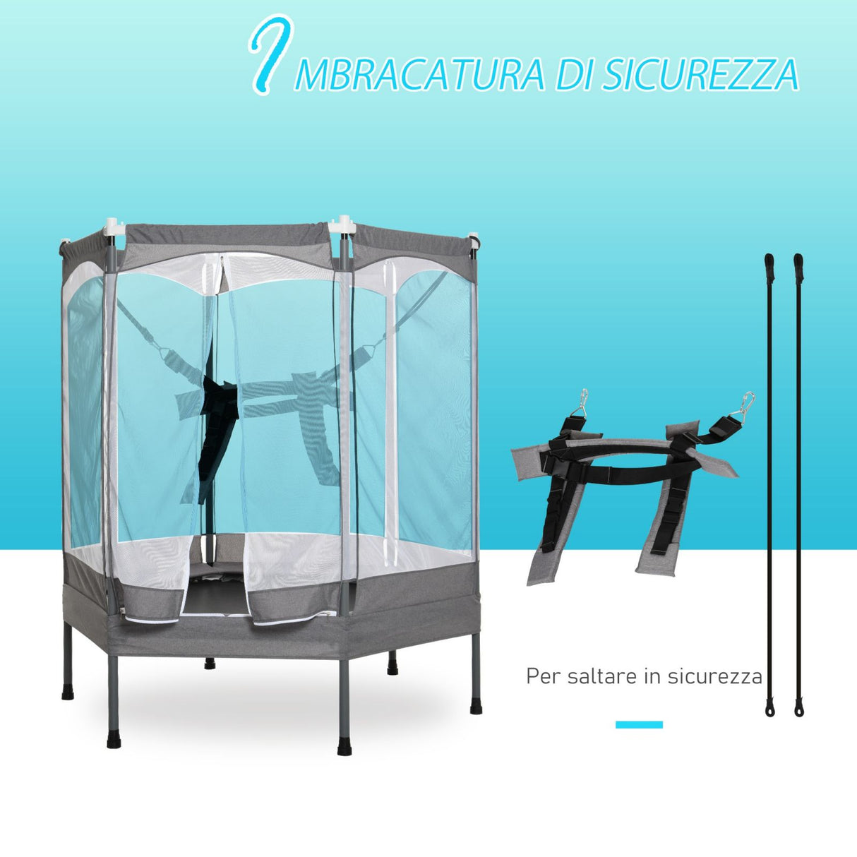 easycomfort easycomfort trampolino tappeto elastico per bambini casa e giardino rete di sicurezza ean 8055776913308