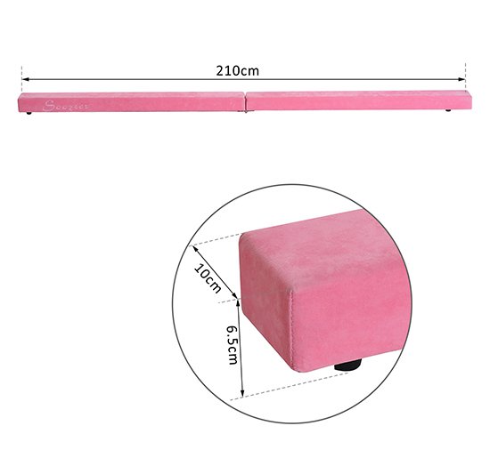 easycomfort easycomfort trave da ginnastica per allenamento imbottita in legno rosa 240x10x6 5cm ean 8054111847513