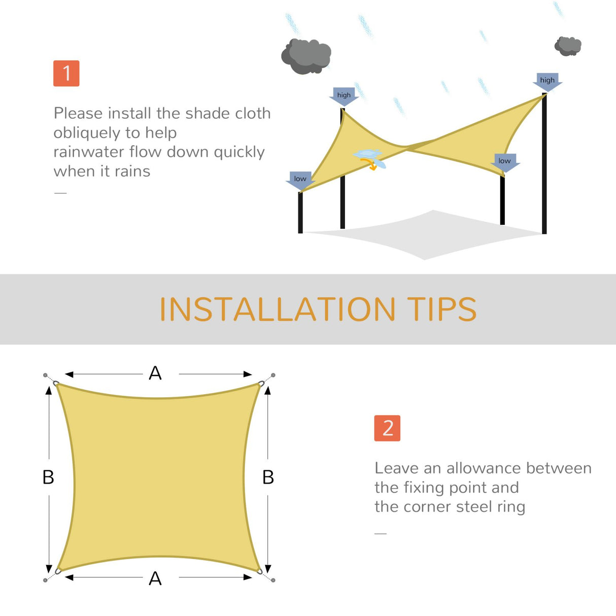 easycomfort easycomfort vela ombreggiante rettangolare 4x6m tenda da sole in poliestere color sabbia ean 8054144138060