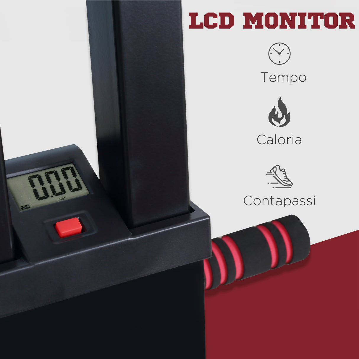 easycomfort easycomfort vertical climber con monitor lcd e altezza regolabile arrampicatore in acciaio e abs 100x60x175 195 cm nero