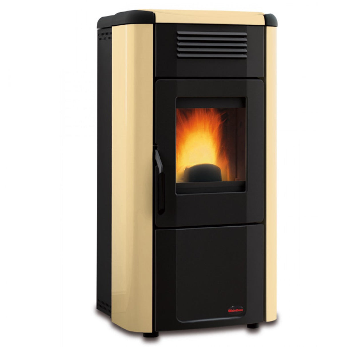 la nordica stufa a pellet canalizzata la nordica extraflame modello viviana plus evo 11 kw disponibile in vari colori nera