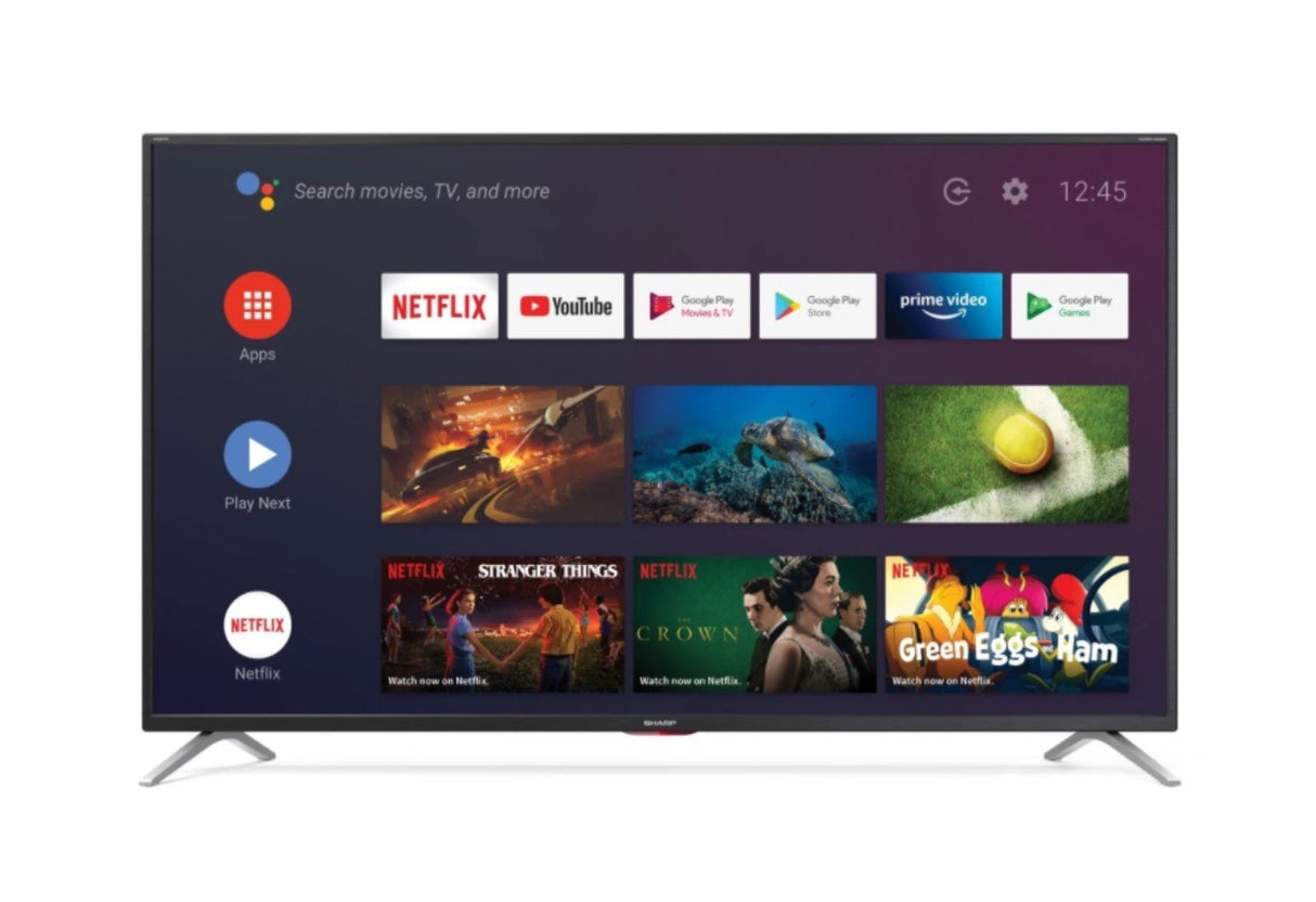 sharp televisore tv sharp 50 led 4k uhd android smart netflix youtube nero 50bl5e ean 4974019141497