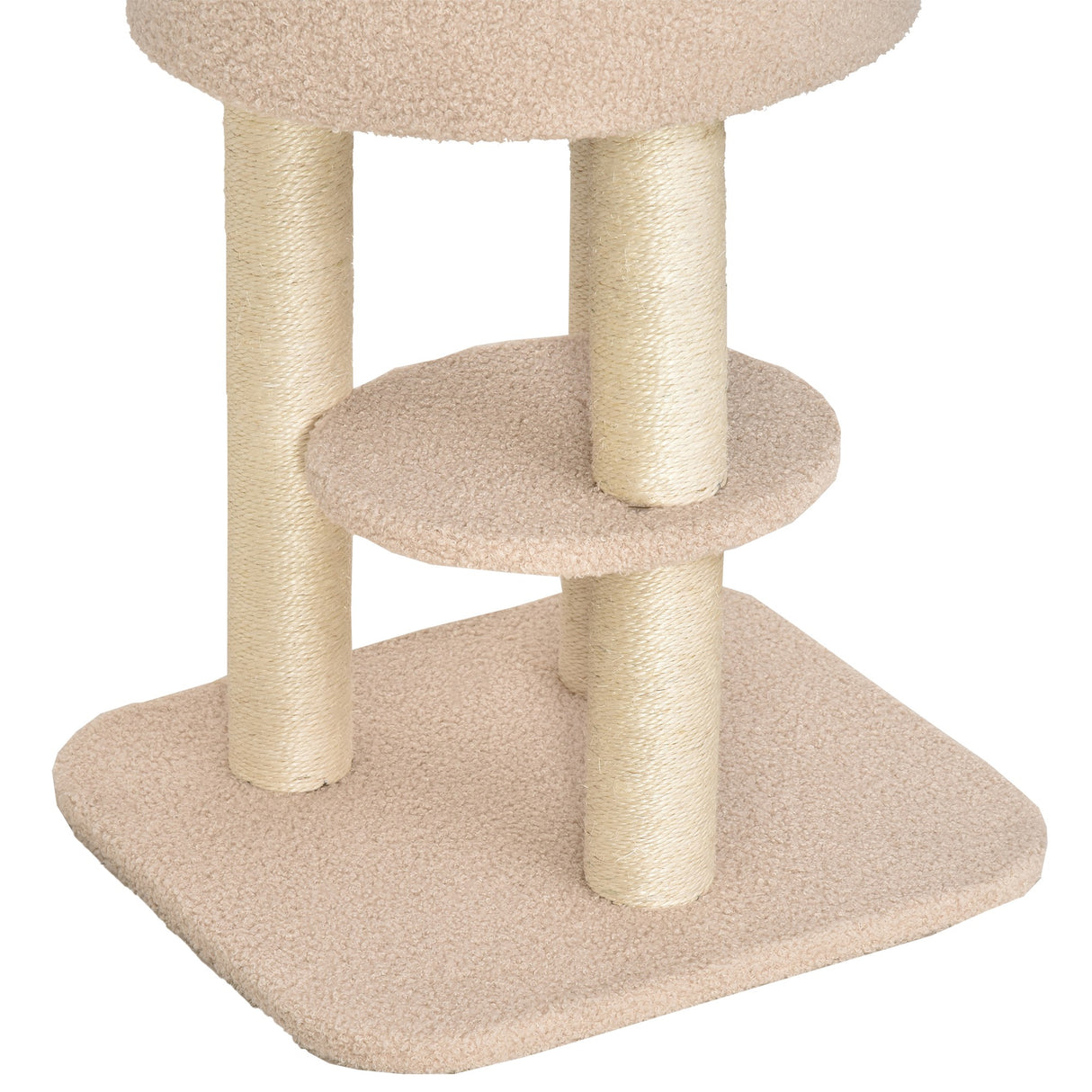 easycomfort easycomfort albero tiragraffi robusto per gatti con 5 livelli cuccia casetta giochi e corda sisal beige max 30kg ean 8054111847629