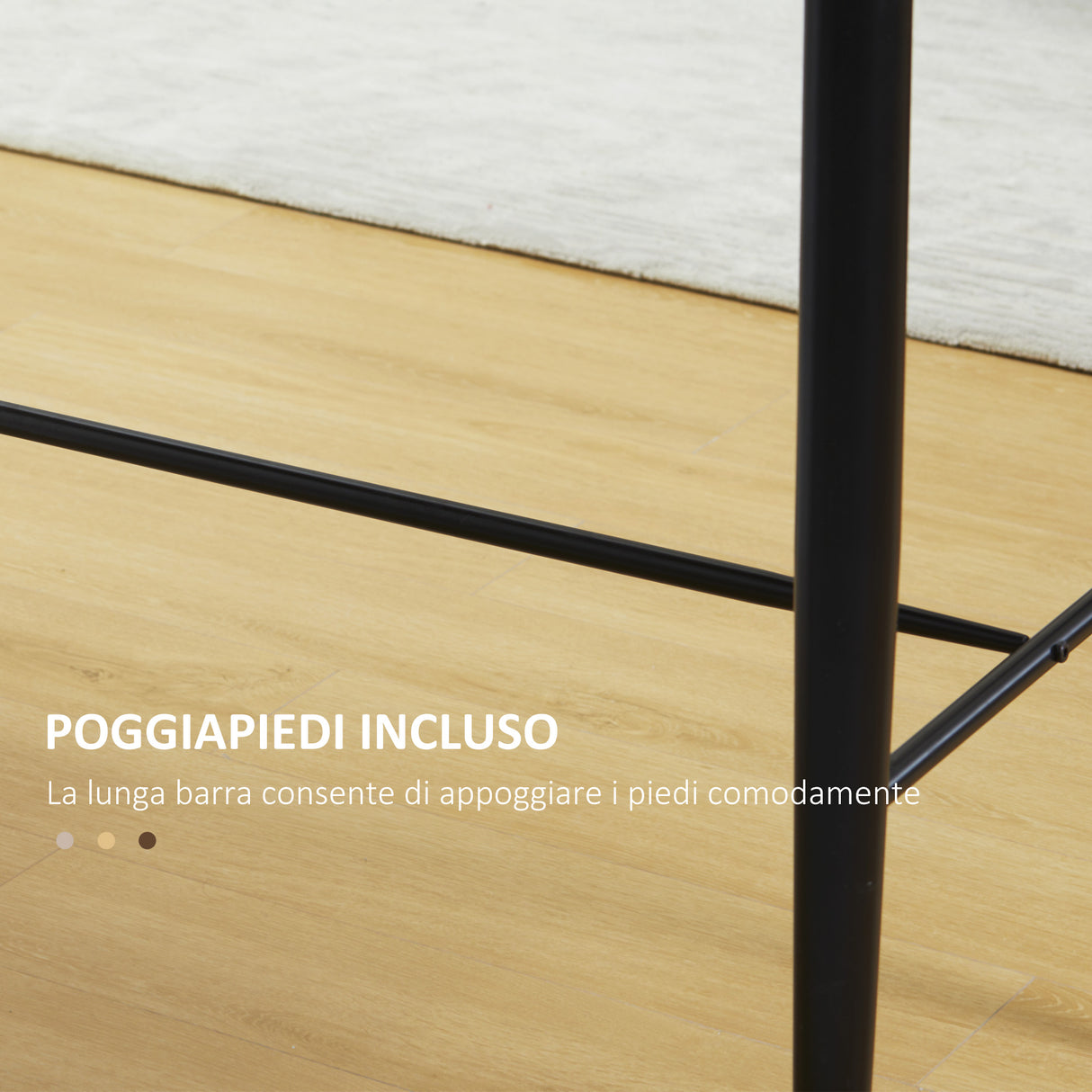 easycomfort easycomfort bancone bar stile industriale per 4 persone in legno e acciaio 118x58x108cm marrone e nero