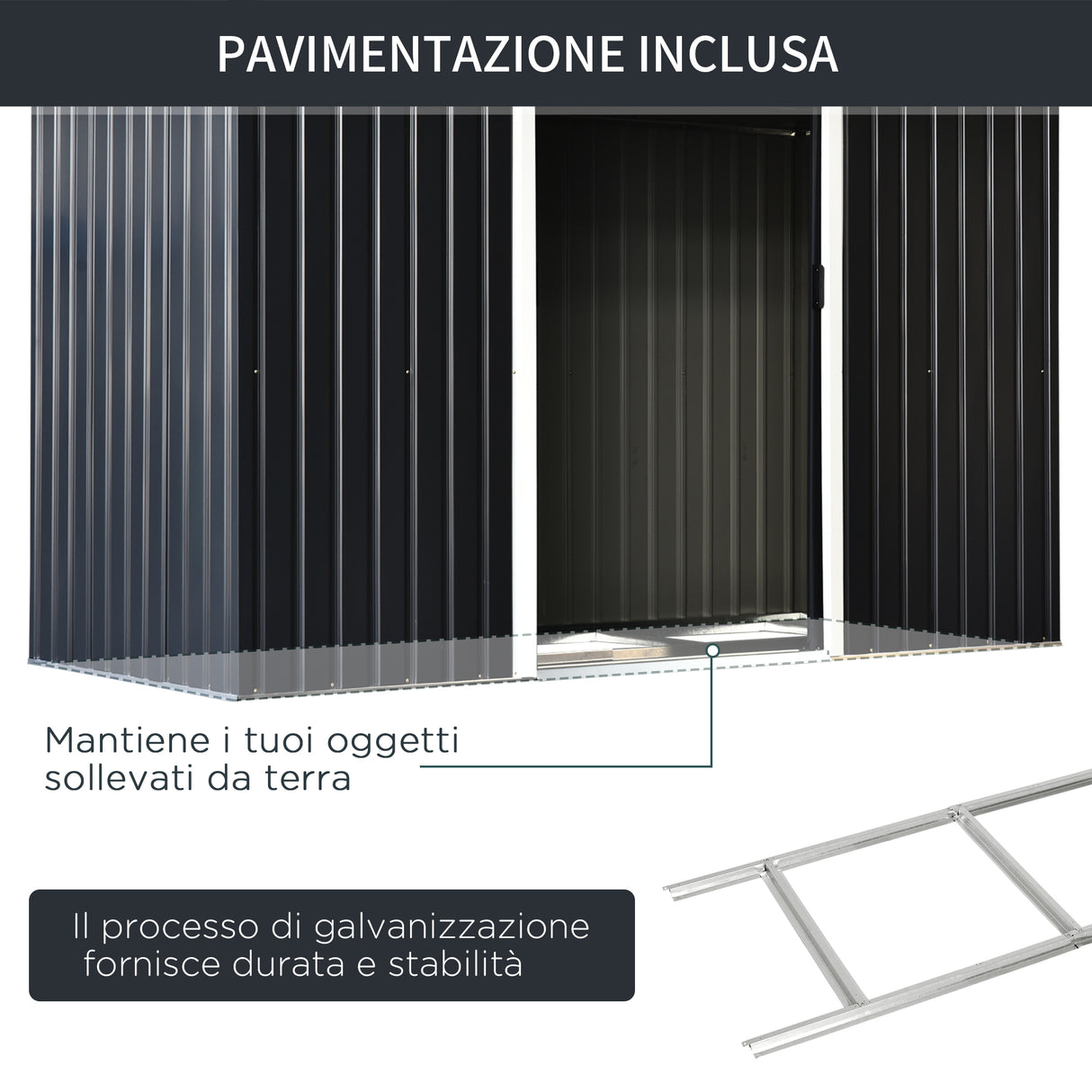 easycomfort easycomfort casetta da giardino porta utensili in lamiera di acciaio capanno da giardino in acciaio con porte scorrevoli 280x130x172cm grigio nero