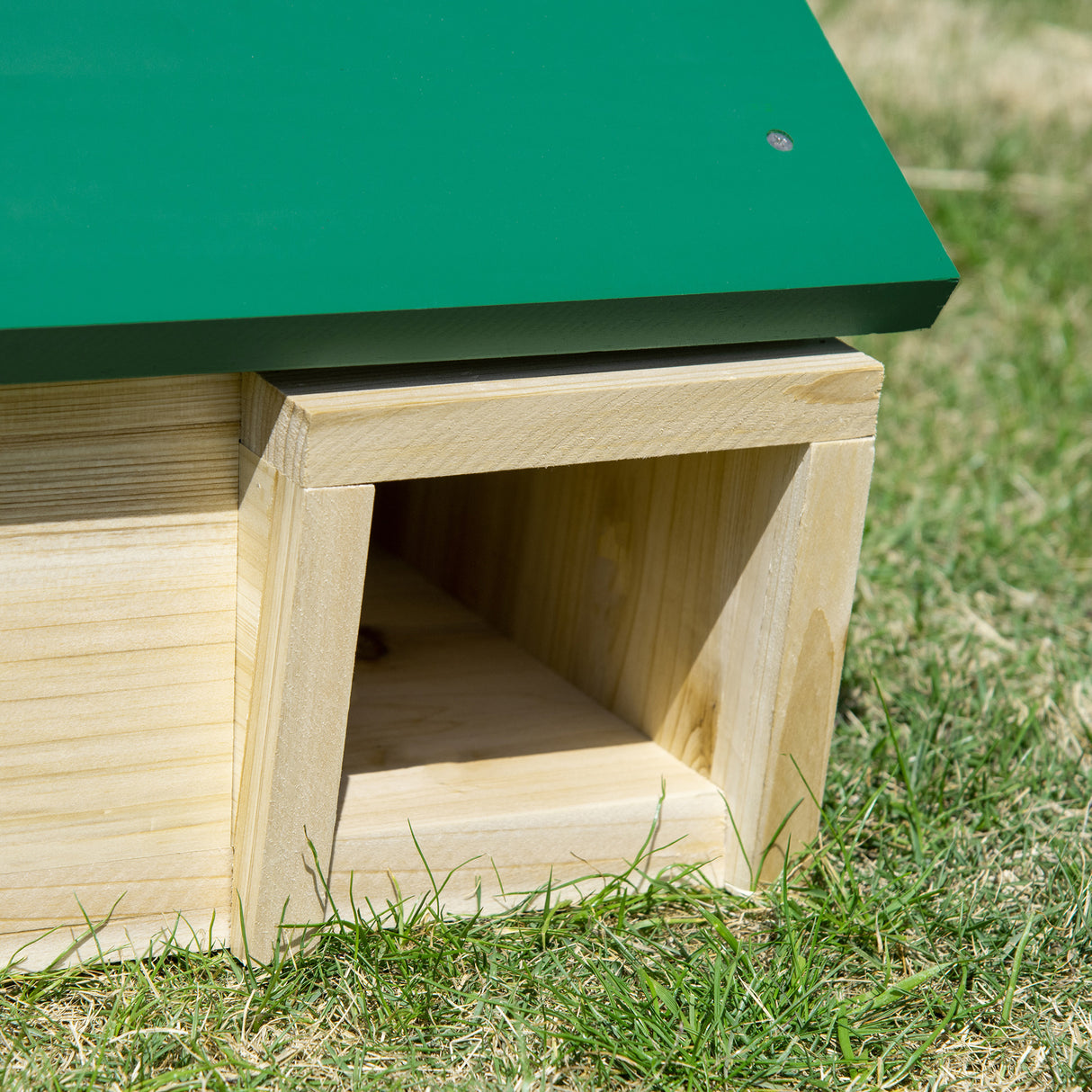 easycomfort easycomfort casetta per ricci da esterni in legno di abete per dormire e mangiare 47x34 2x27cm color legno e verde