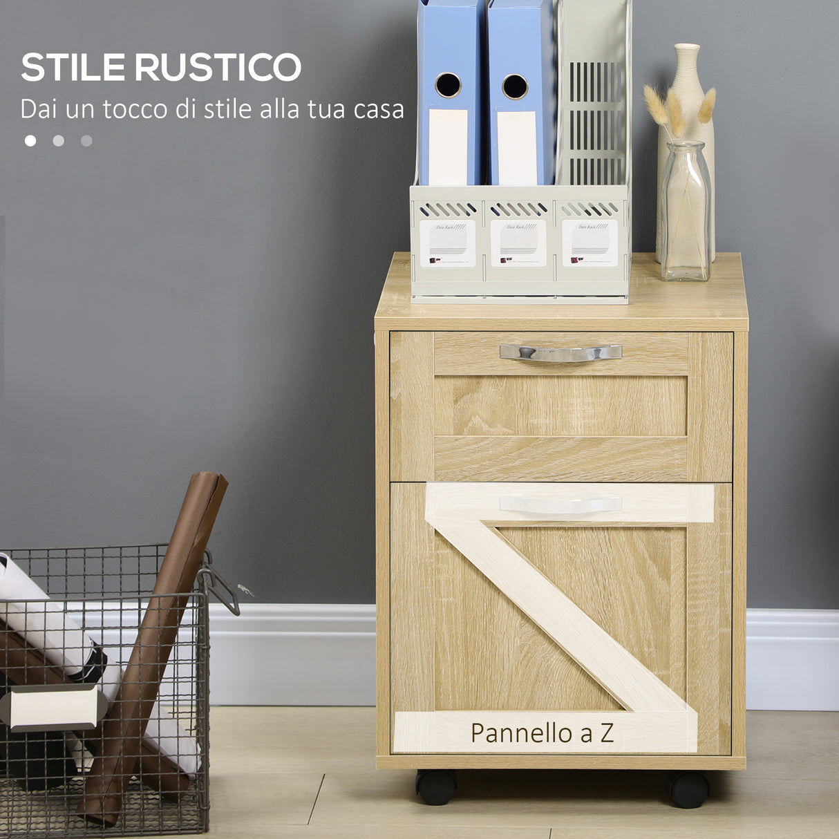 easycomfort easycomfort cassettiera portadocumenti per ufficio e studio in truciolato a 2 cassetti 39x42x56 cm