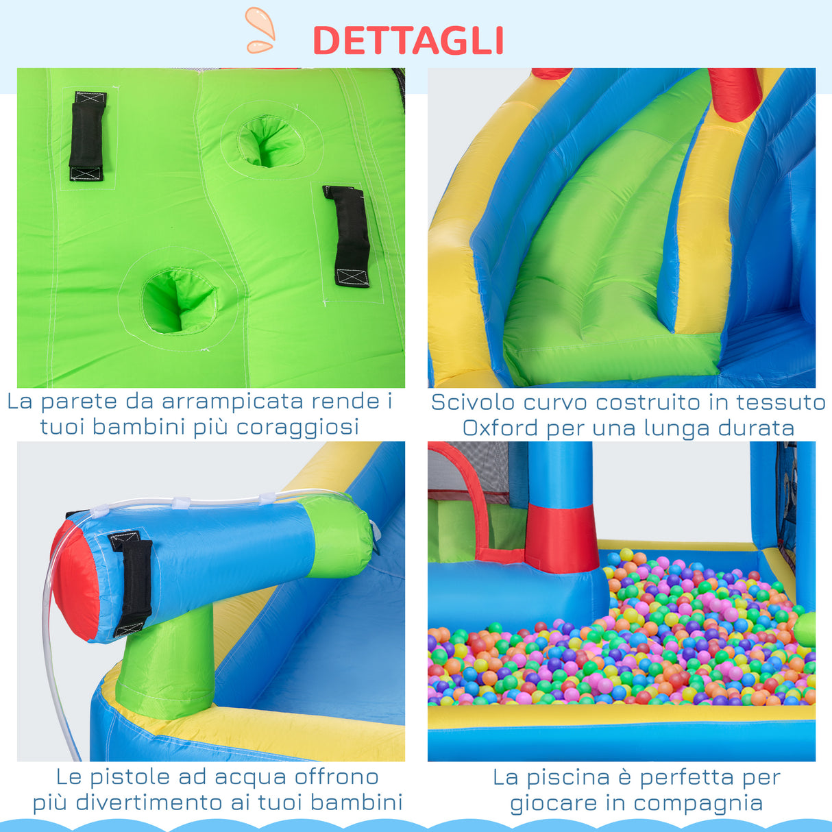 easycomfort easycomfort castello gonfiabile per bambini con scivolo trampolino e piscina 390x300x197cm
