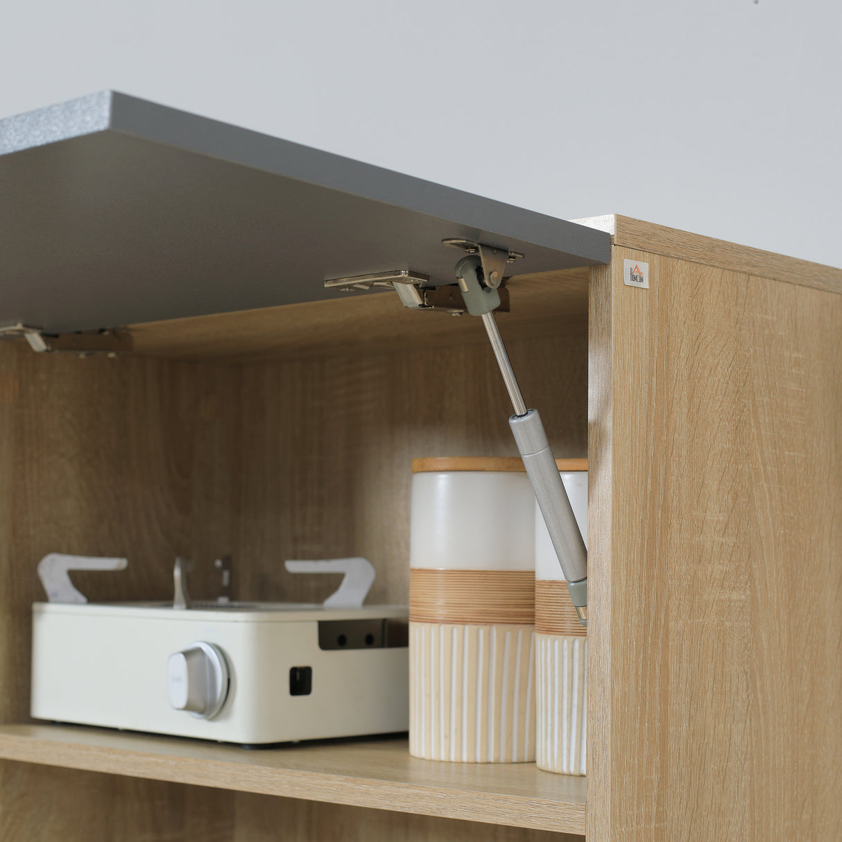 easycomfort easycomfort credenza moderna per cucina con 2 cassetti e armadietto madia in legno 60x38x168cm grigio