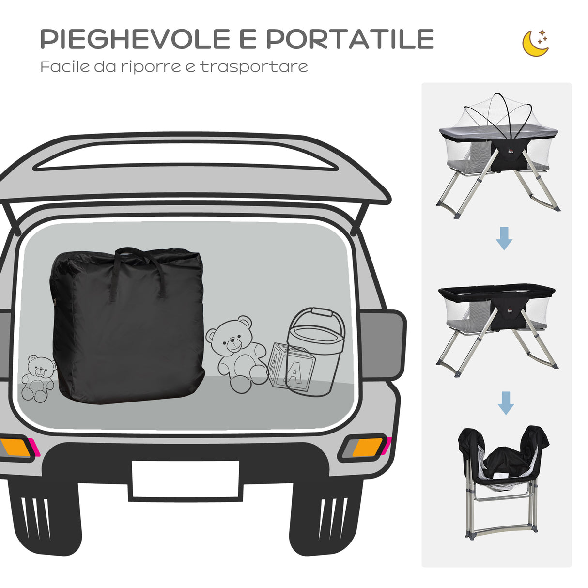 easycomfort easycomfort culla da campeggio 2 in 1 con lettino a dondolo culla pieghevole con materassino e zanzariera eta 0 6 mesi 59x55x6769cm nero