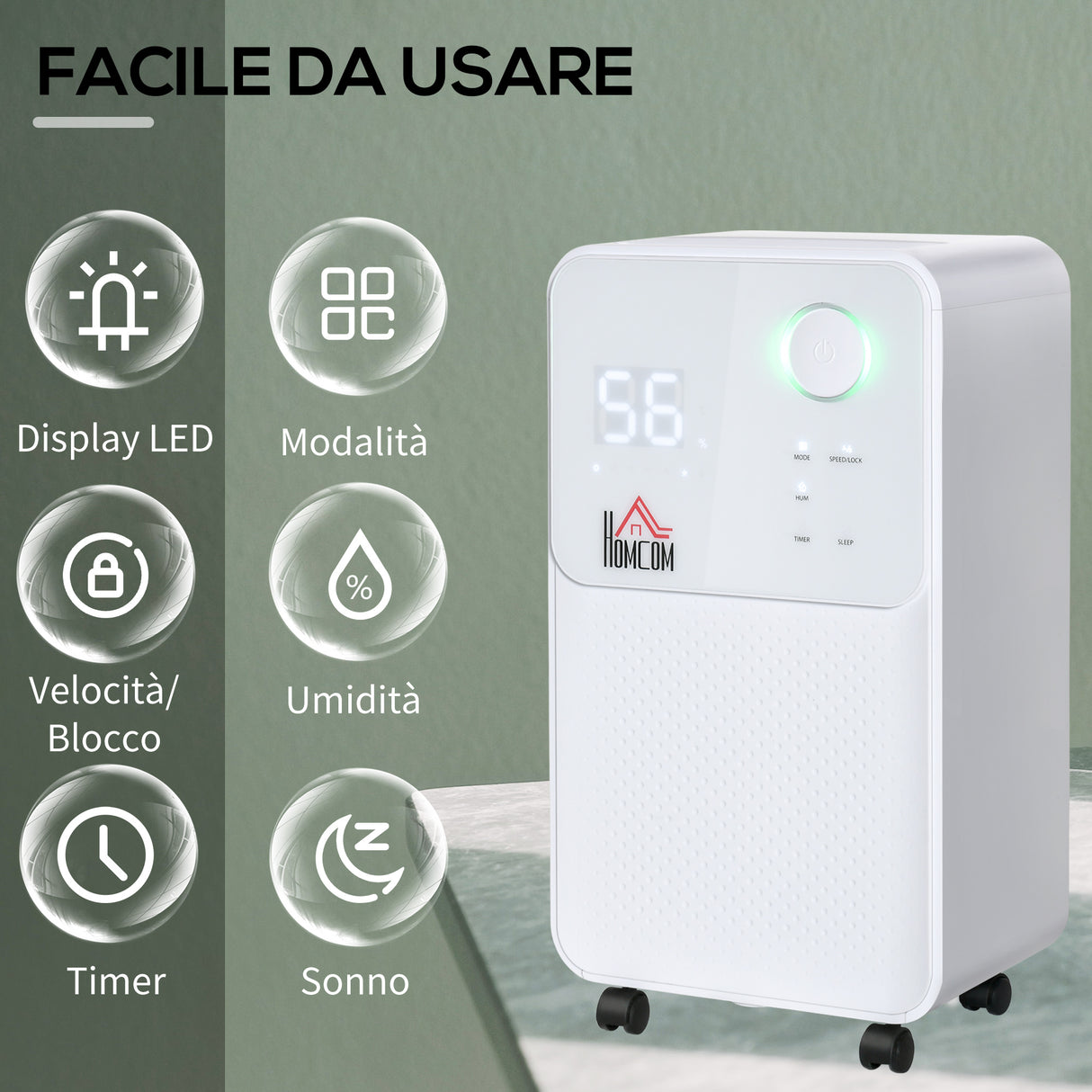easycomfort easycomfort deumidificatore portatile da 12l 4 modalita e 2 velocita timer 24h 28x20x50 5cm bianco