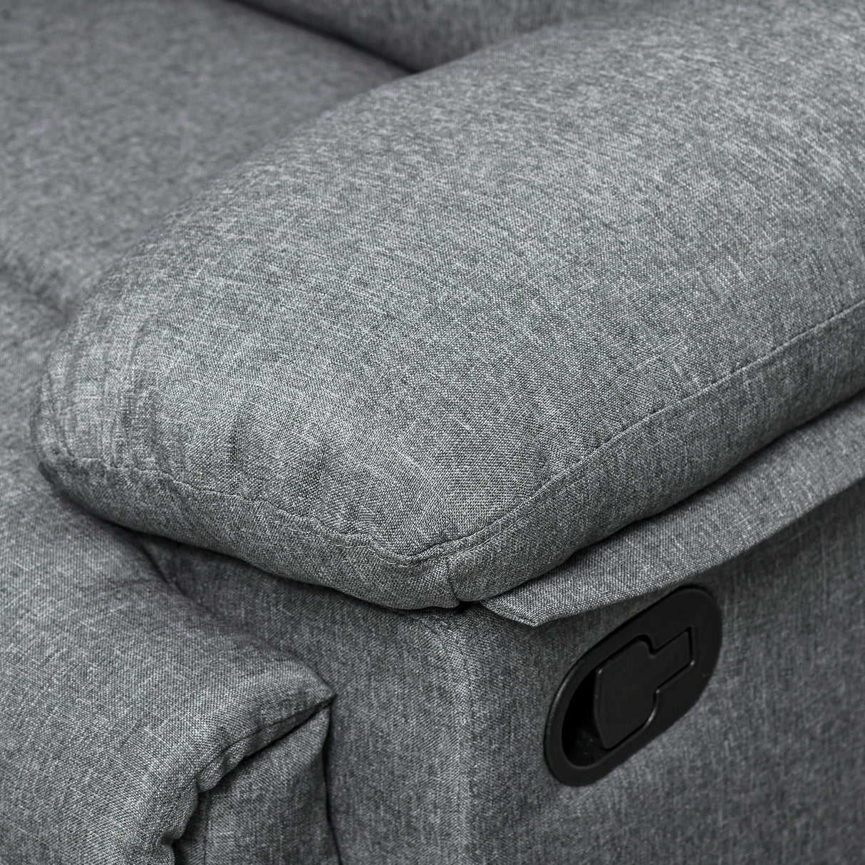 easycomfort easycomfort divano 3 posti con schienale e poggiapiedi reclinabili grigio antracite 198x86x97cm