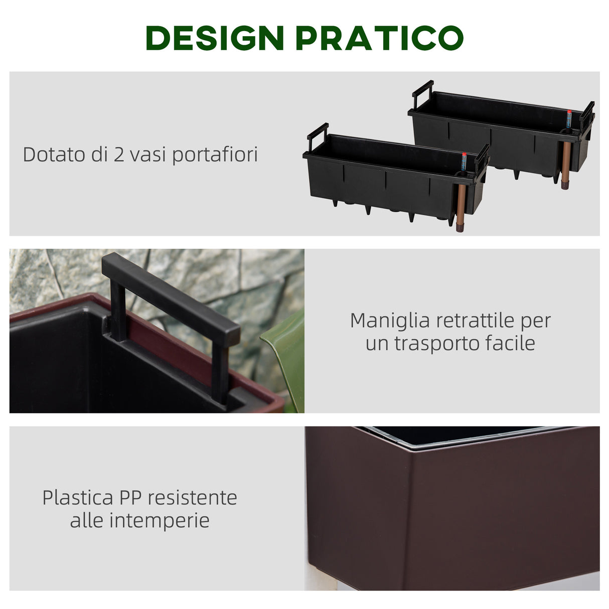 easycomfort easycomfort fioriera da balcone auto irrigante con gancio per ringhiera regolabile e indicatore acqua