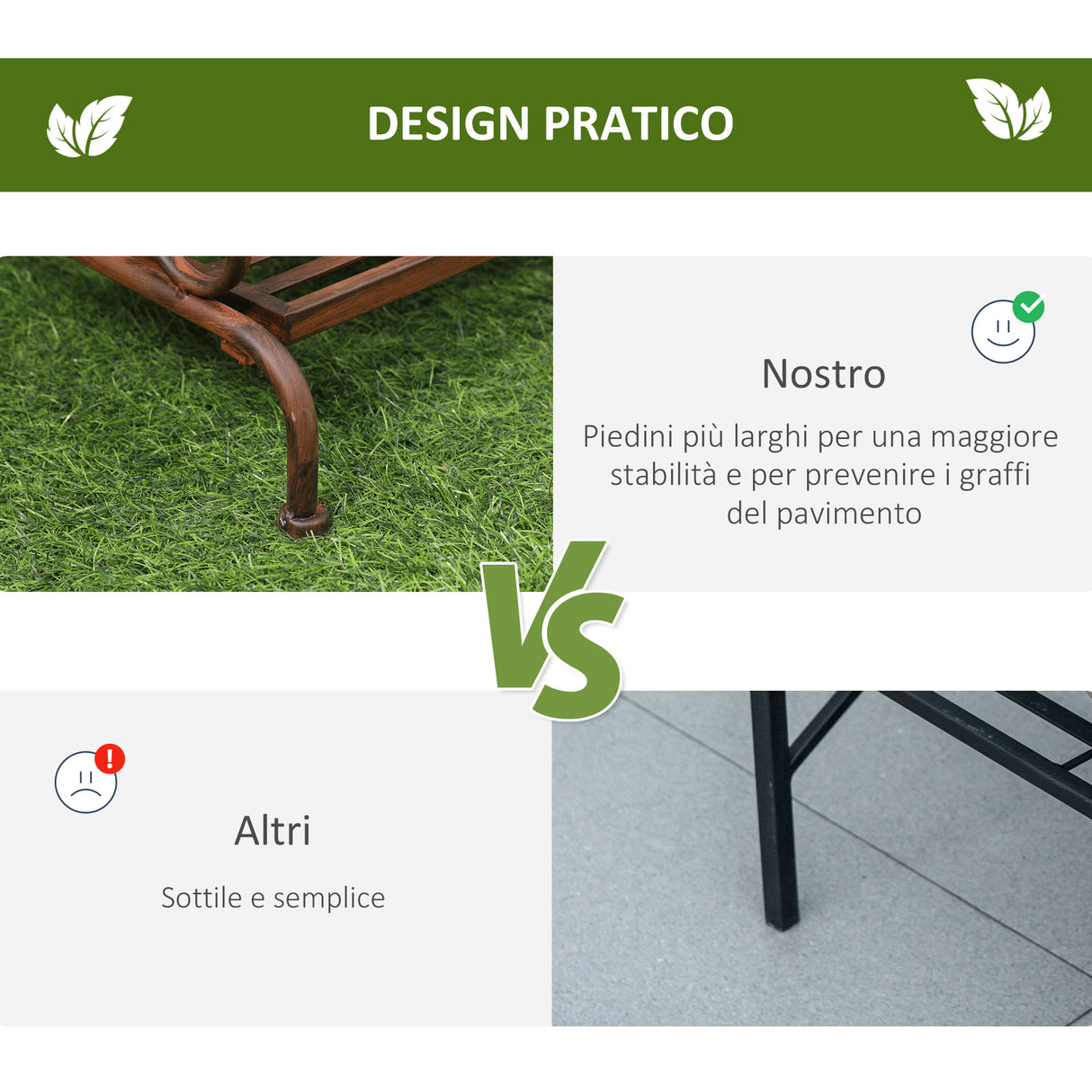 easycomfort easycomfort fioriera da esterni a 3 livelli salvaspazio struttura in metallo 60 5x59 5x95 5cm marrone