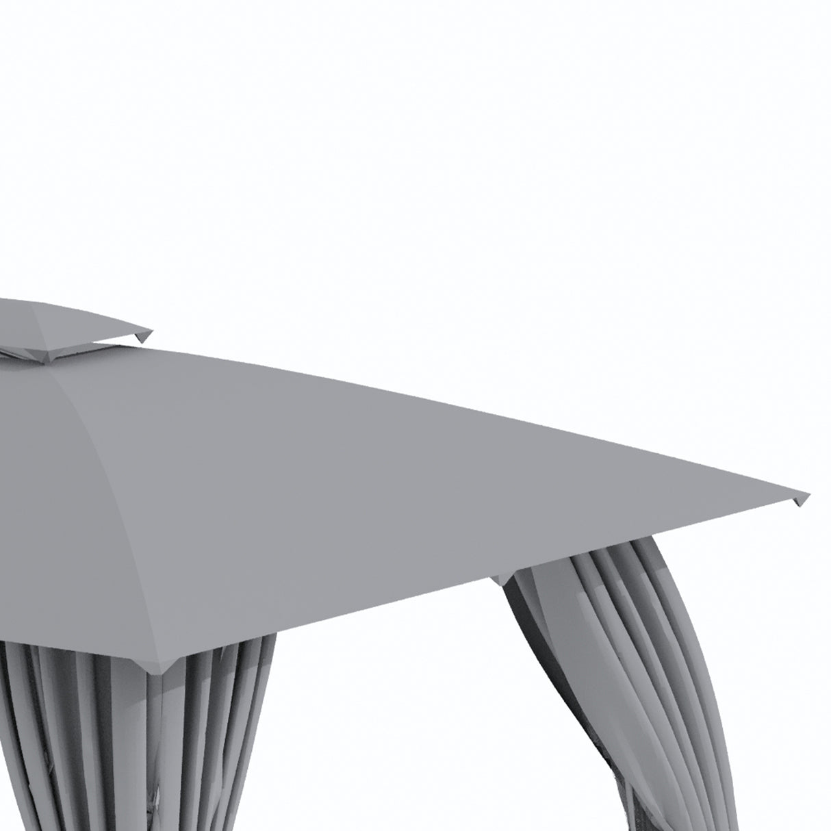 easycomfort easycomfort gazebo da giardino 4x3m con doppio tettuccio pareti in poliestere e struttura in acciaio grigio