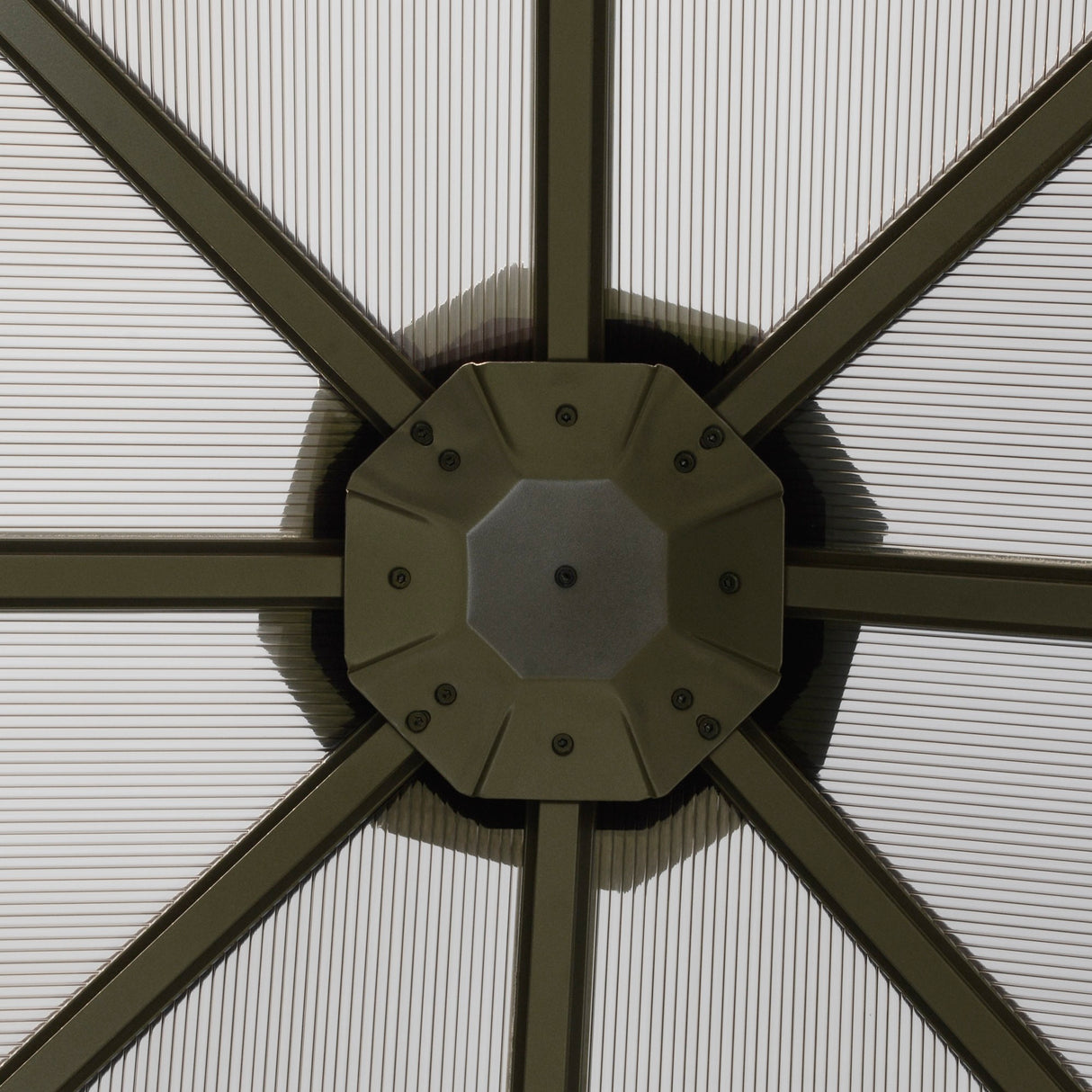 easycomfort easycomfort gazebo da giardino con tetto in policarbonato e struttura in alluminio 3x3m caffe