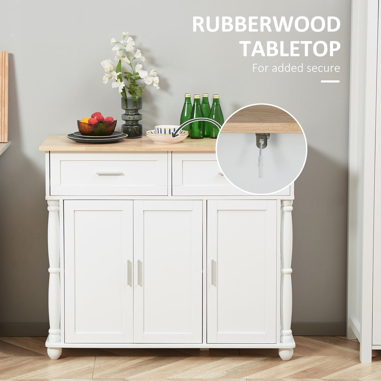 easycomfort easycomfort isola per cucina con 2 cassetti 2 armadietti e ripiani interni regolabili in 3 posizioni 106x39 5x89 5 cm bianco