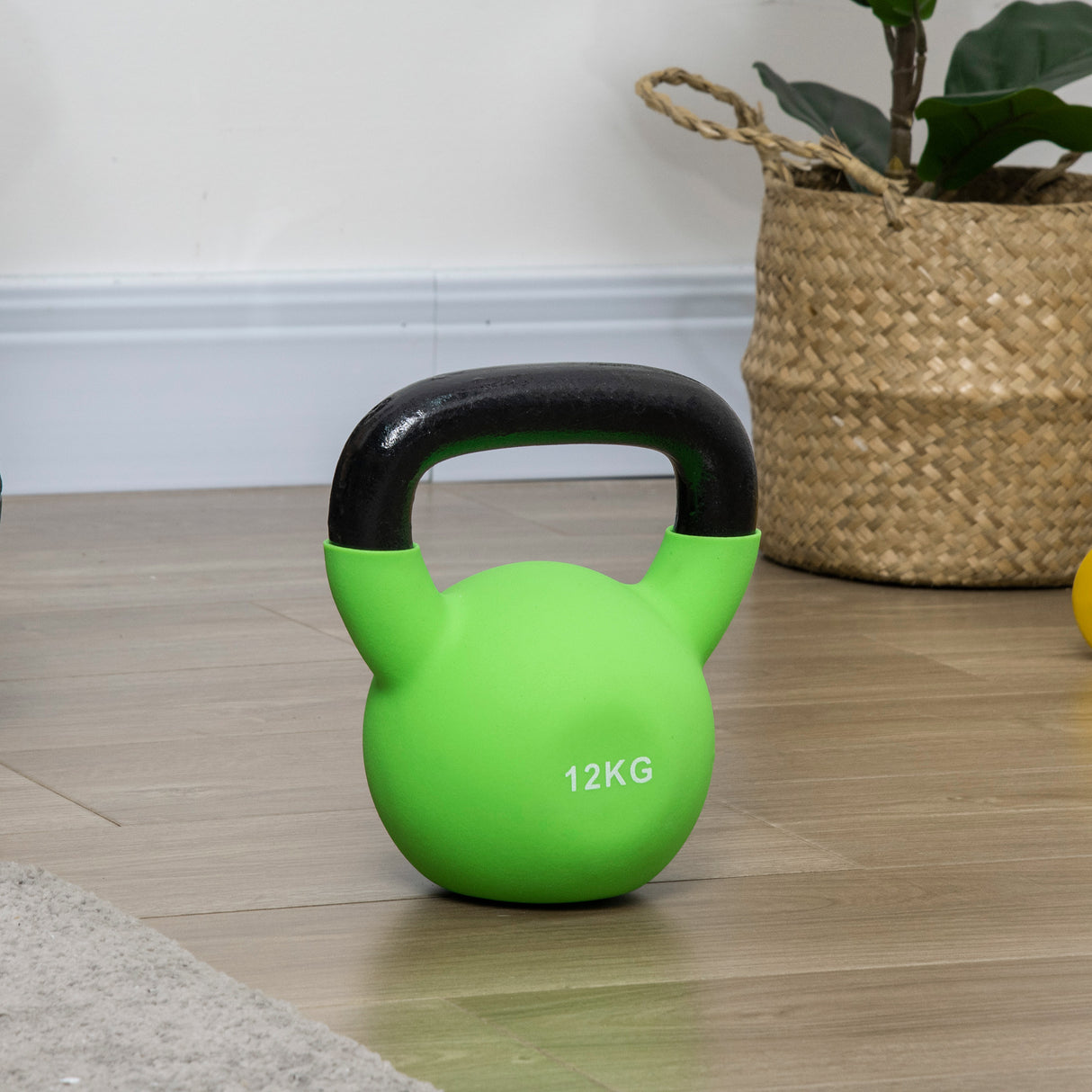 easycomfort easycomfort kettlebell 12 kg per allenamento spalle e bicipiti in metallo e gomma 20x13x23 cm verde