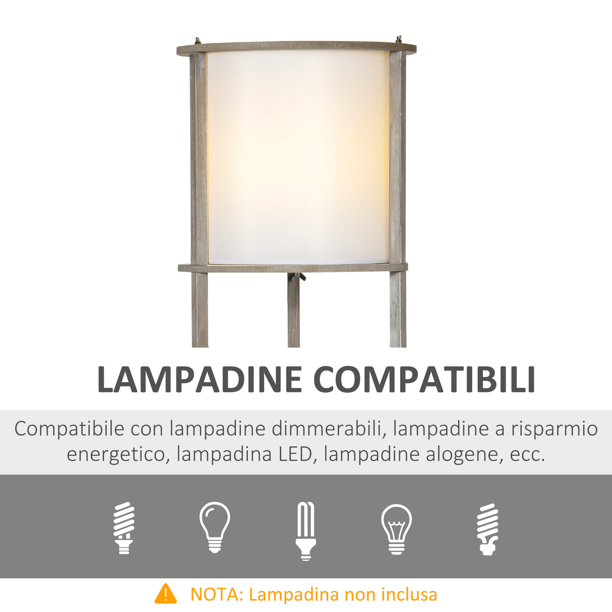 easycomfort easycomfort lampada da terra a 3 ripiani con interruttore a pedale in legno di pino e pvc 35x35x154 cm