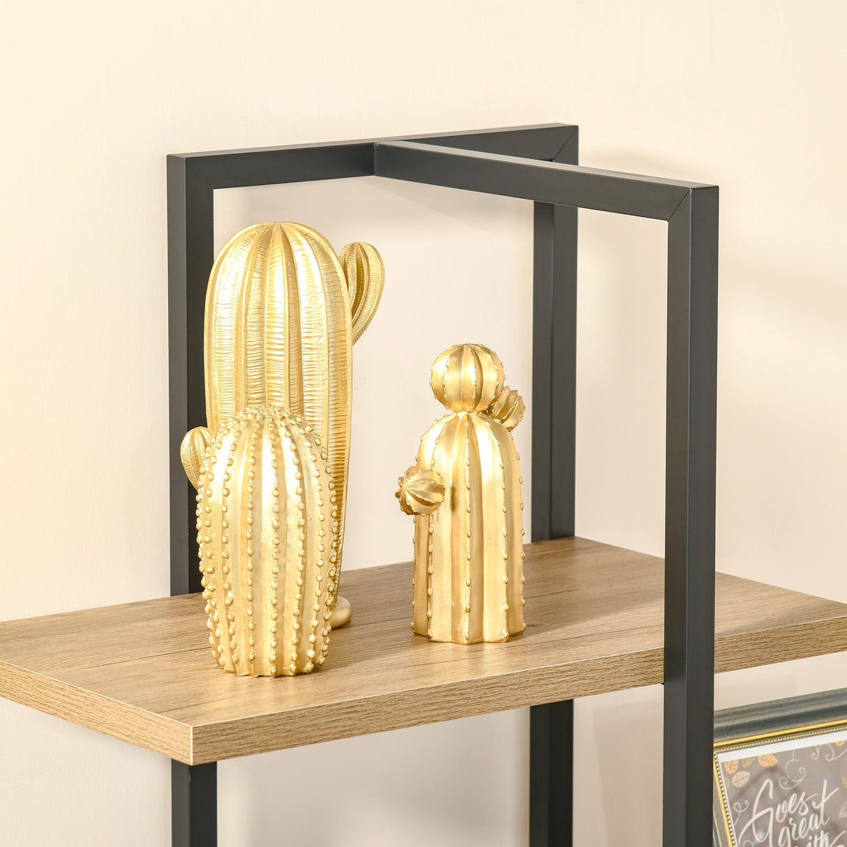 easycomfort easycomfort libreria moderna 5 ripiani asimmetrici in stile industriale legno truciolare e metallo marrone