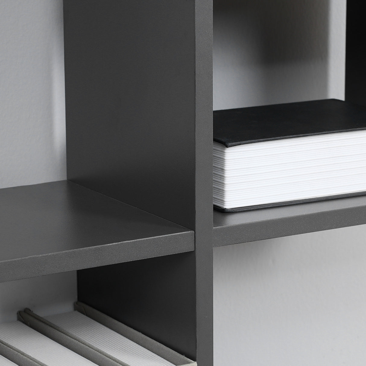 easycomfort easycomfort libreria moderna a 5 livelli con 8 ripiani aperti in truciolato 120x20x171 cm grigia e bianca