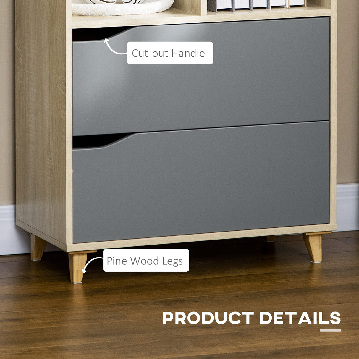 easycomfort easycomfort libreria moderna in truciolato e mdf con 2 cassetti e 4 ripiani aperti per soggiorno studio e camera 70 2x35x130 cm