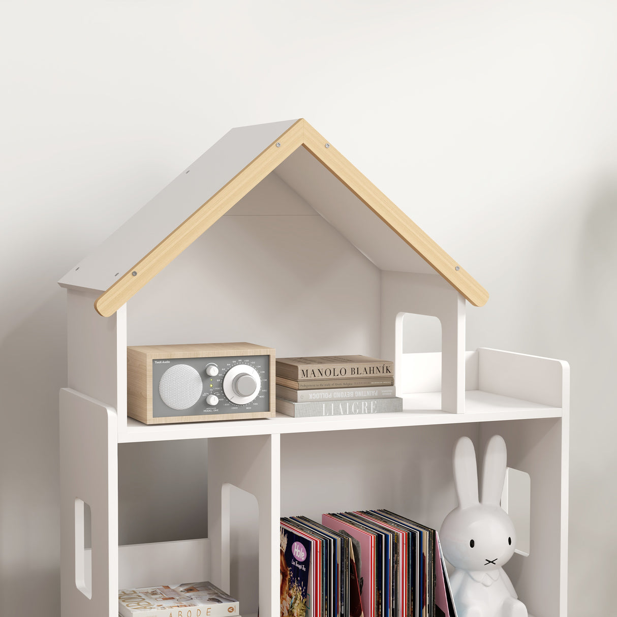 easycomfort easycomfort libreria per bambini 3 6 anni a 3 livelli per libri e giochi in mdf e legno di pino 65x25x108 5 cm bianco