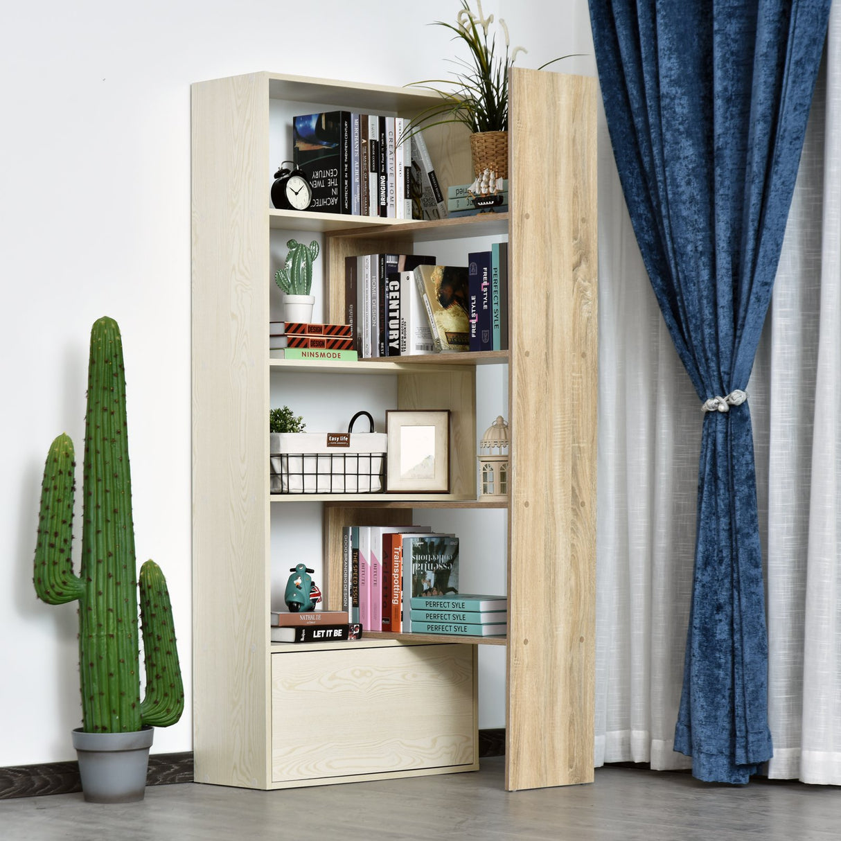 easycomfort easycomfort libreria scaffale a ripiani salvaspazio 2 pezzi in legno 141 x 29 x 176 cm carico max 100kg bianco rovere
