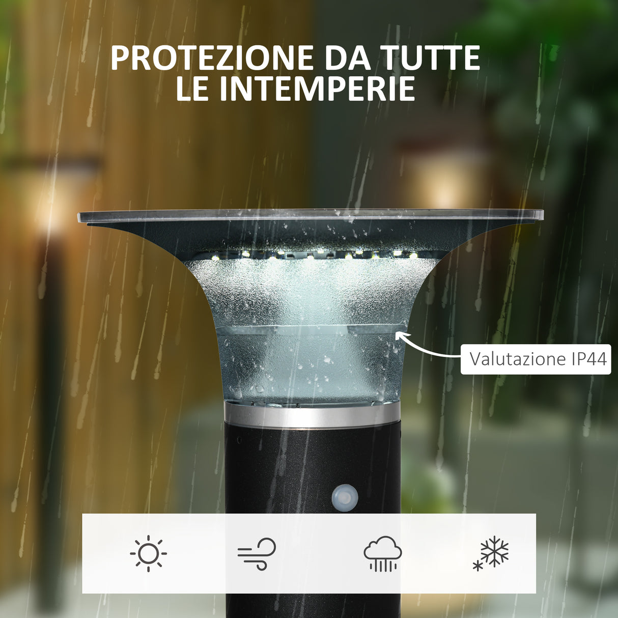 easycomfort easycomfort luce da esterno a energia solare e luminosita regolabile in alluminio 23 5x60cm nera