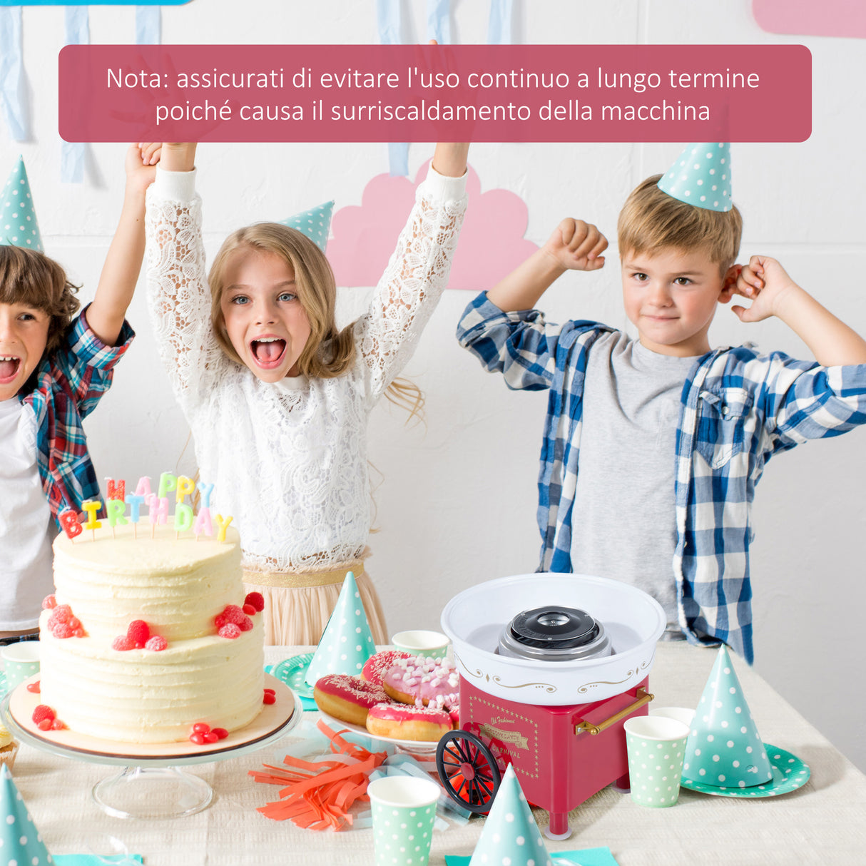 easycomfort easycomfort macchina per zucchero filato 450w con accessori 30x30x28cm rosso