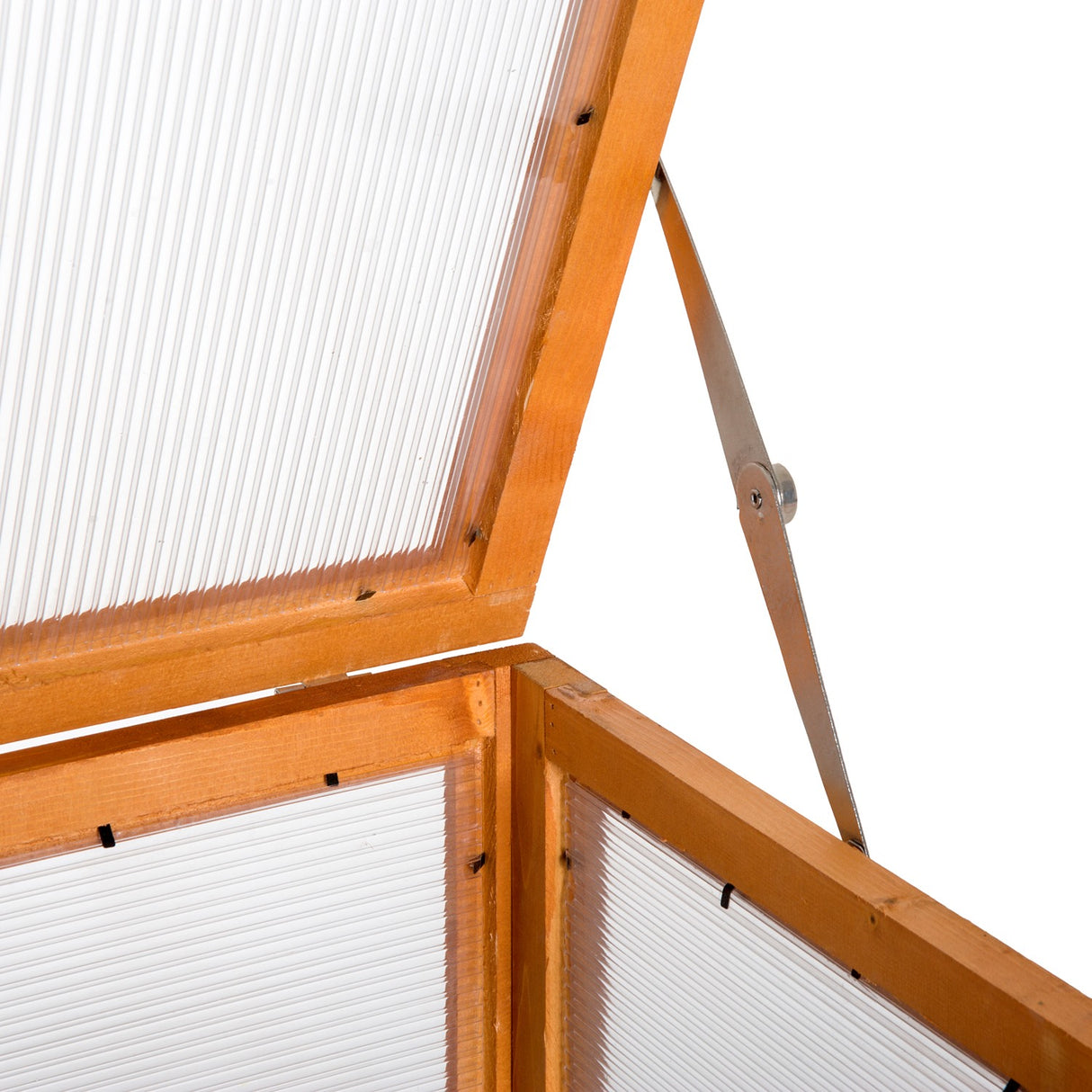 easycomfort easycomfort mini serra da giardino a 3 ripiani in legno e policarbonato 58x44x78cm arancione