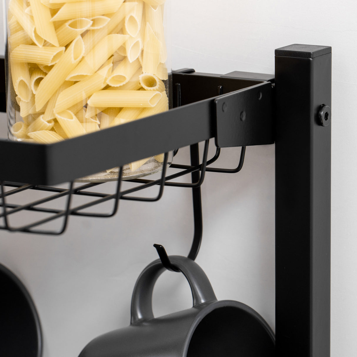 easycomfort easycomfort mobile cucina con 5 ganci 3 ripiani e 4 cestelli in mdf e acciaio 83 5x39x133 cm marrone