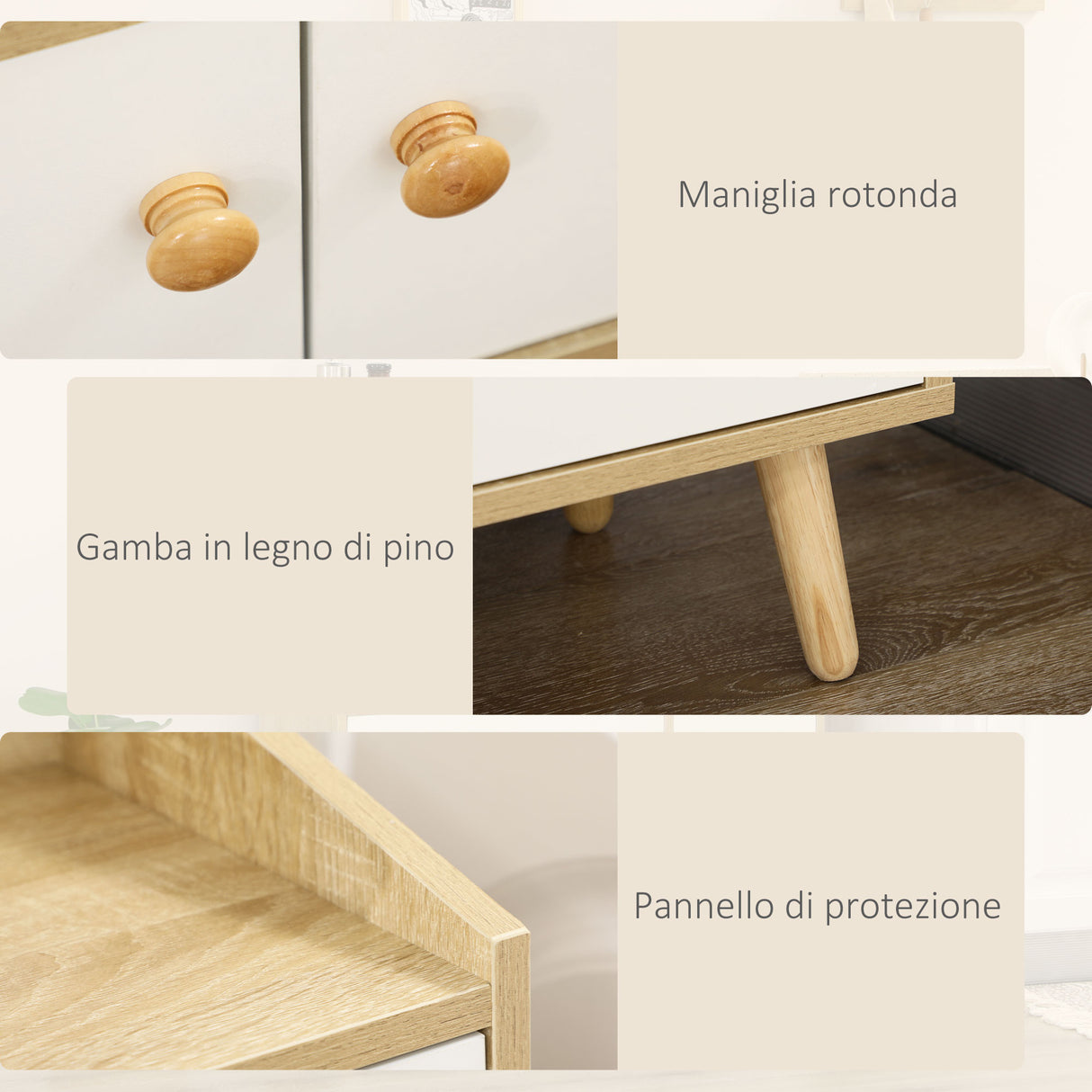 easycomfort easycomfort mobile cucina per microonde con 2 armadietti e cassetto 90x30x94cm in truciolato