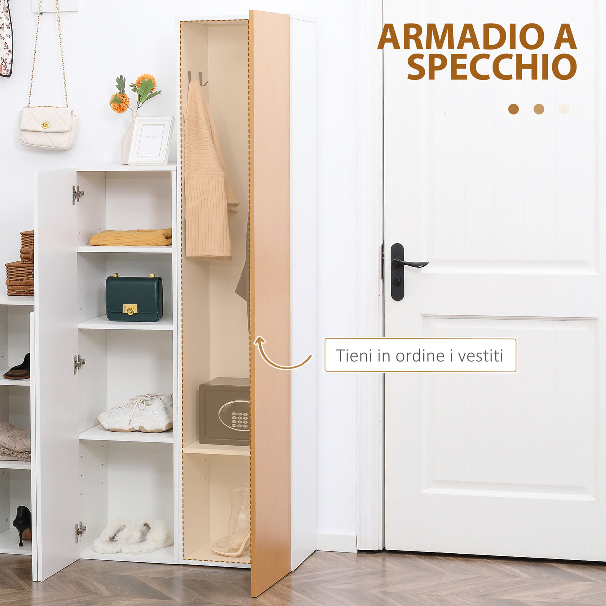 easycomfort easycomfort mobile da ingresso con appendiabiti armadio a specchio scarpiera e panca per scarpe in truciolato e mdf