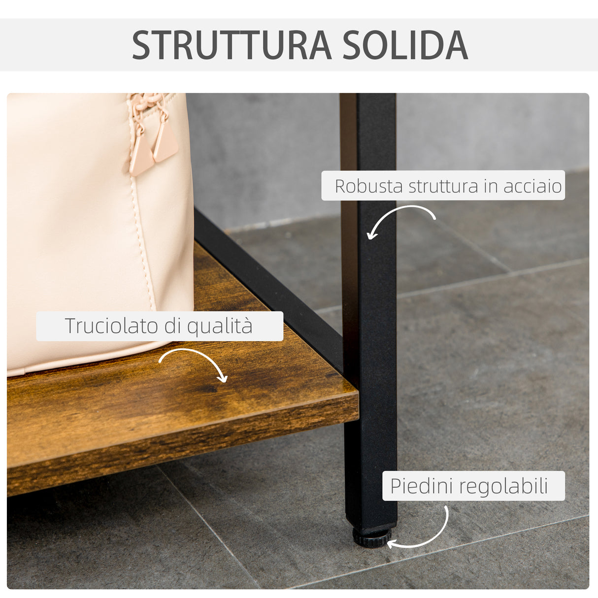 easycomfort easycomfort mobile portabiancheria in stile industriale con 3 sacchi in tessuto e 3 ripiani 106x40x75cm