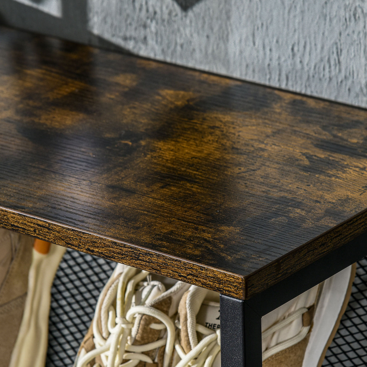 easycomfort easycomfort mobile scarpiera da ingresso con 3 ripiani e piano dappoggio in acciaio e truciolato 70x26x89 cm nero