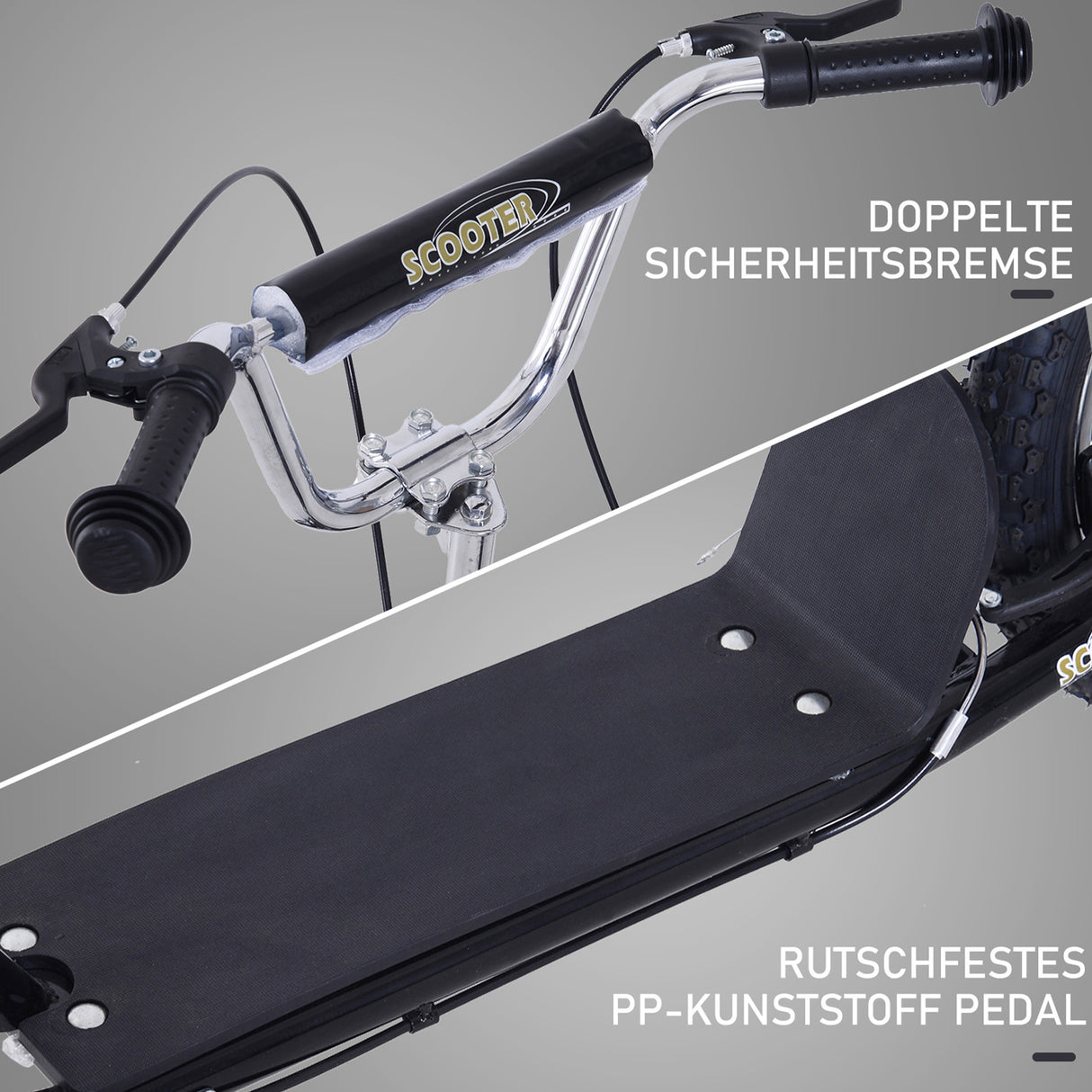 easycomfort easycomfort monopattino per bambini con manubrio regolabile in acciaio e plastica 135x58x92 100cm nero