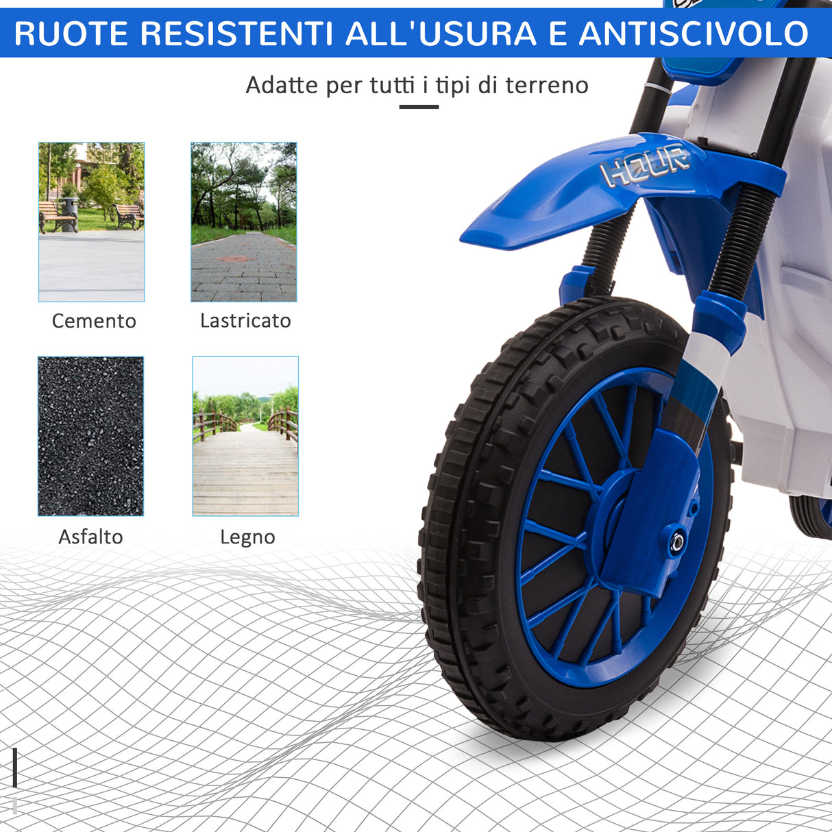 easycomfort easycomfort moto da cross elettrica per bambini da 3 5 anni blu