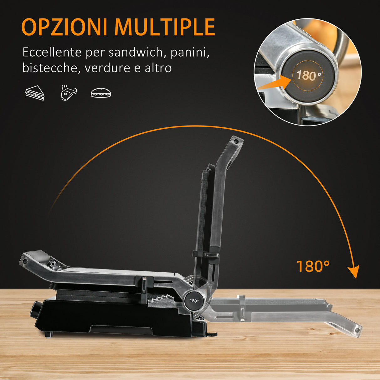 easycomfort easycomfort piastra elettrica 2000w apribile a 180 in alluminio e acciaio 29x51 6cm