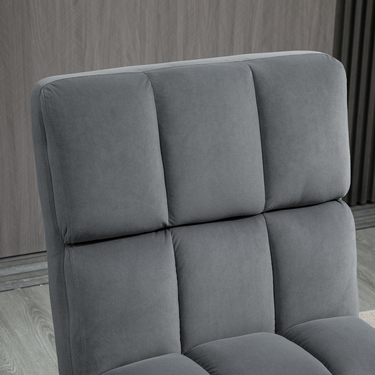 easycomfort easycomfort poltrona relax con poggiapiedi per interni set 2 pezzi in effetto velluto e metallo grigia