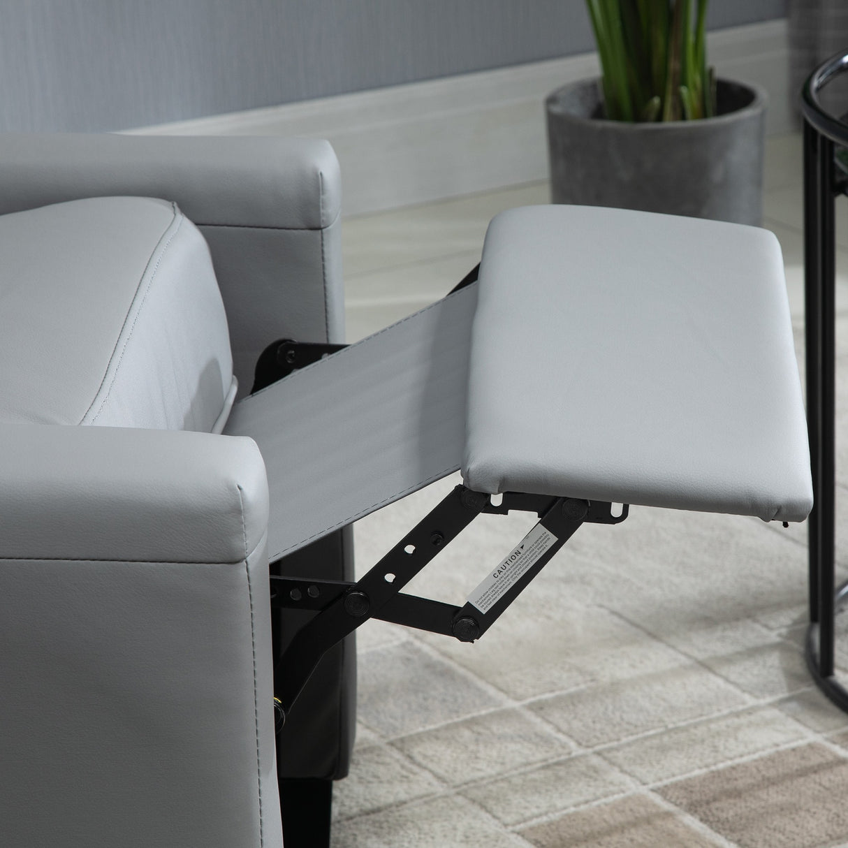 easycomfort easycomfort poltrona relax imbottita e reclinabile manualmente in similpelle 70 5x86x99cm grigio