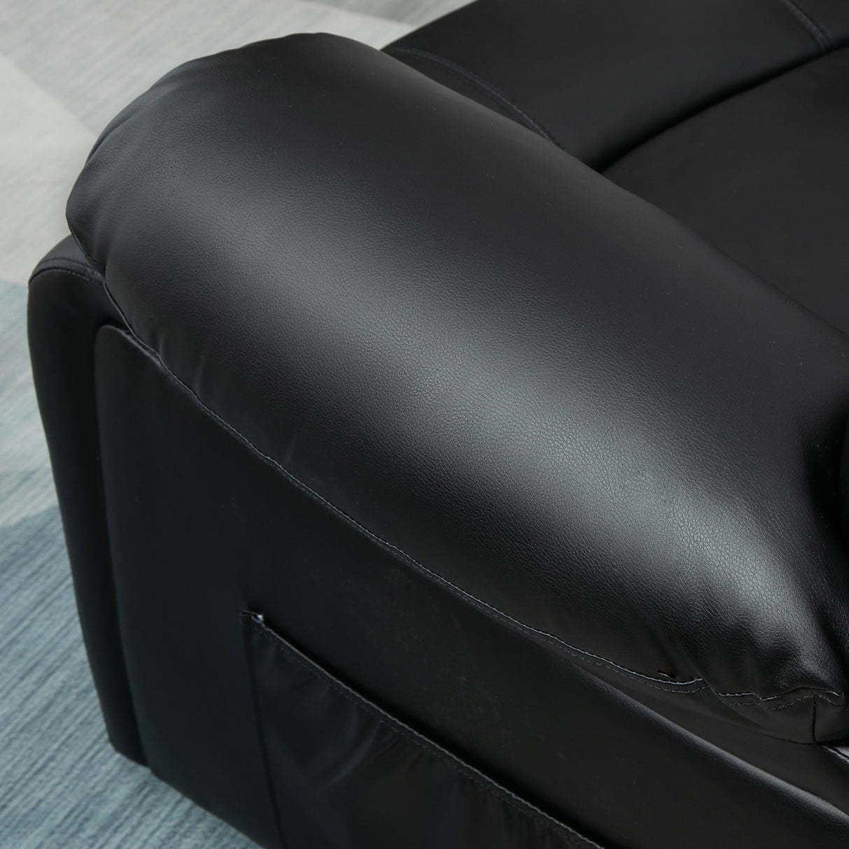 easycomfort easycomfort poltrona relax reclinabile con maniglia e tasche laterali 100x89x100cm nera