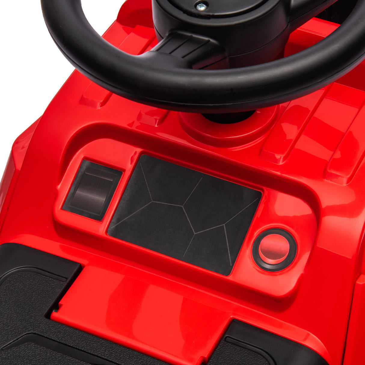 easycomfort easycomfort ruspa giocattolo con volante e benna di scavo in pp e metallo 100x43x48 5 cm rossa e nera