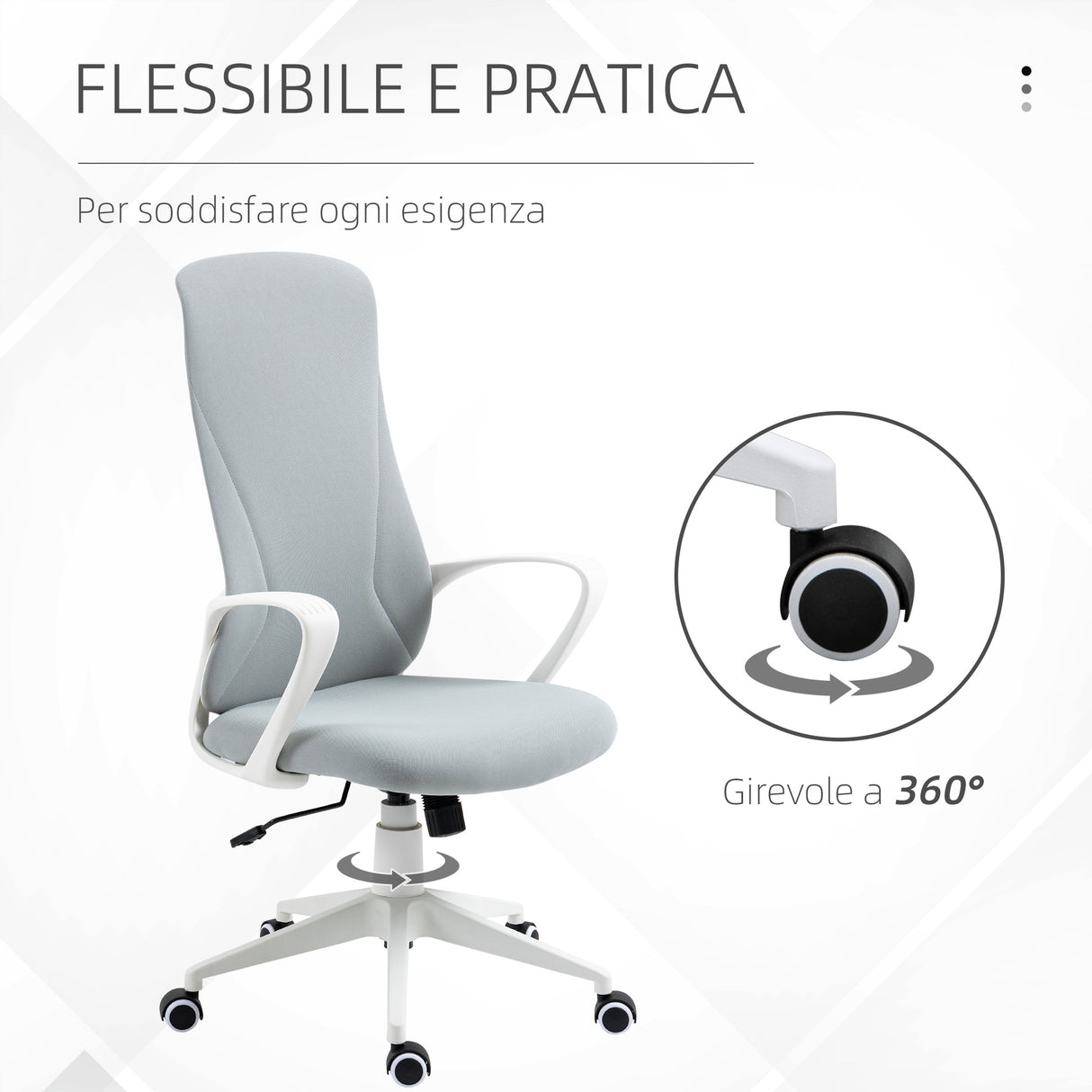 easycomfort easycomfort sedia da ufficio ergonomica con altezza regolabile e funzione di inclinazione 62x56x110 119 5 cm