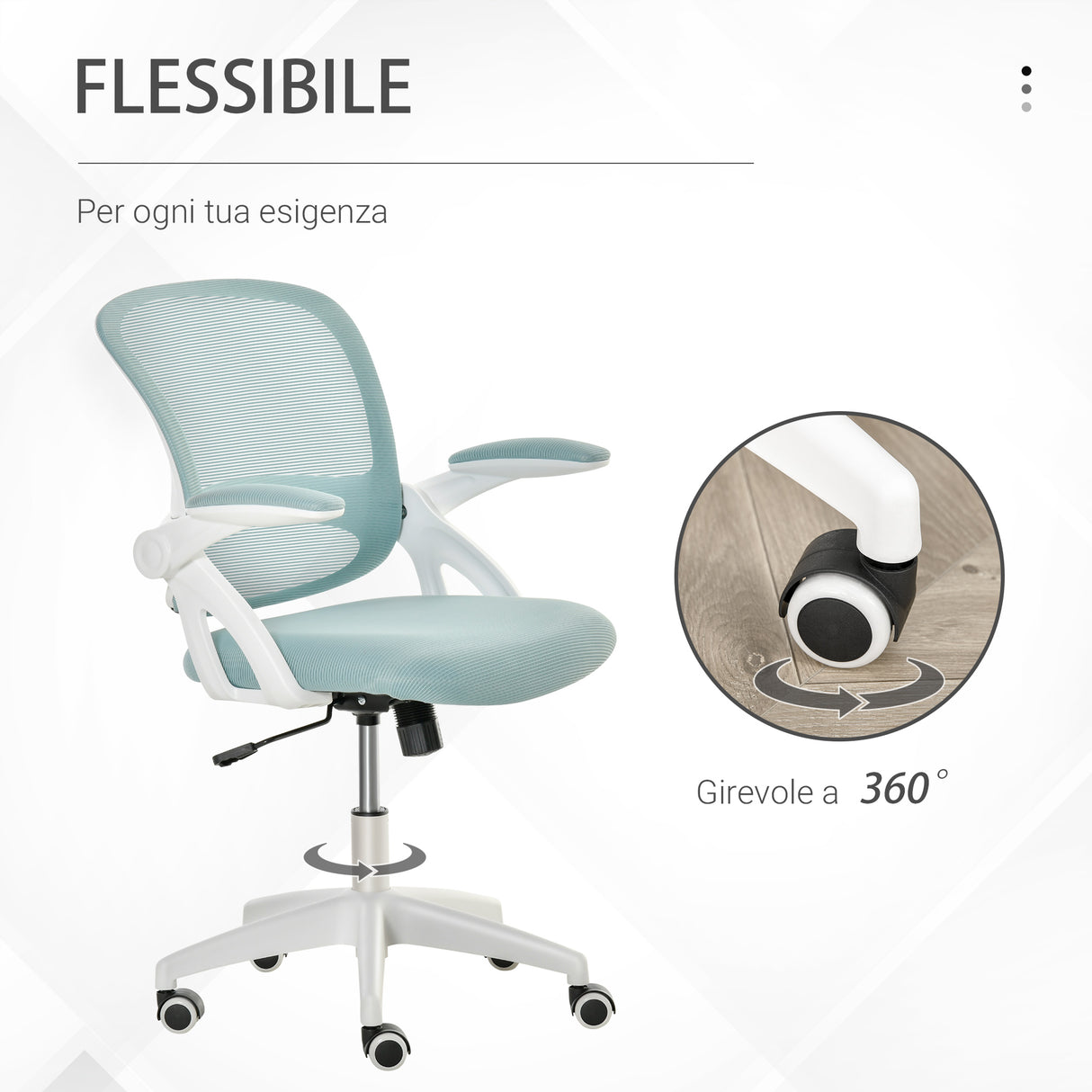 easycomfort easycomfort sedia da ufficio ergonomica con schienale a rete e seduta imbottita altezza regolabile 65 5x61 5x88 97 5cm azzurro